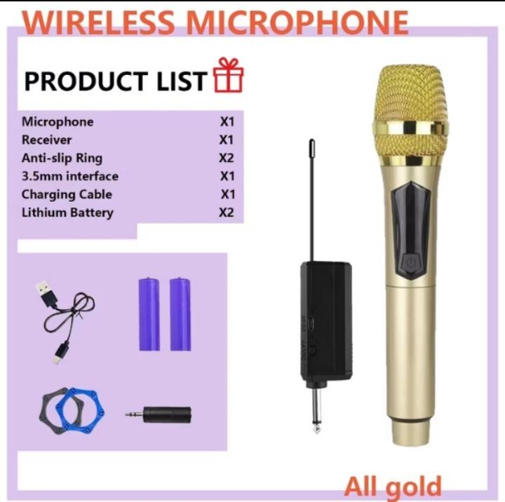 Professional Gold Wireless Microphone (Category: Microphones) located in Batangas. Submitted by braxielyn_xen (Listing ID 1452082551, Image 3). Description: Only once used..