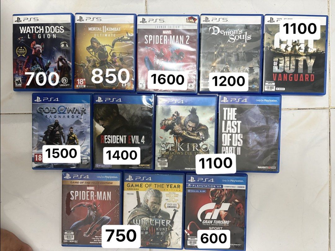 PS4 / PS5 Games for sale! (Category: In-Game Products) located in Caloocan City. Submitted by justinebue57739 (Listing ID 1451998317, Image 2). Description: FOR SALE/FOR TRADE!! PS4 / PS5 GAMES Comment /pm for the availability of the games. - Well preserved - 2nd hand - No issues NOTE: OVERLAPPING PRICE = EACH GAMES PRICE MOP: GCASH CASH BANK TRANSFER 📍San Pedro Laguna Loc - Meetup - Lalamove - LBC / J&T ( COP / COD ACCEPTED) #TINTGAMINGHUB.