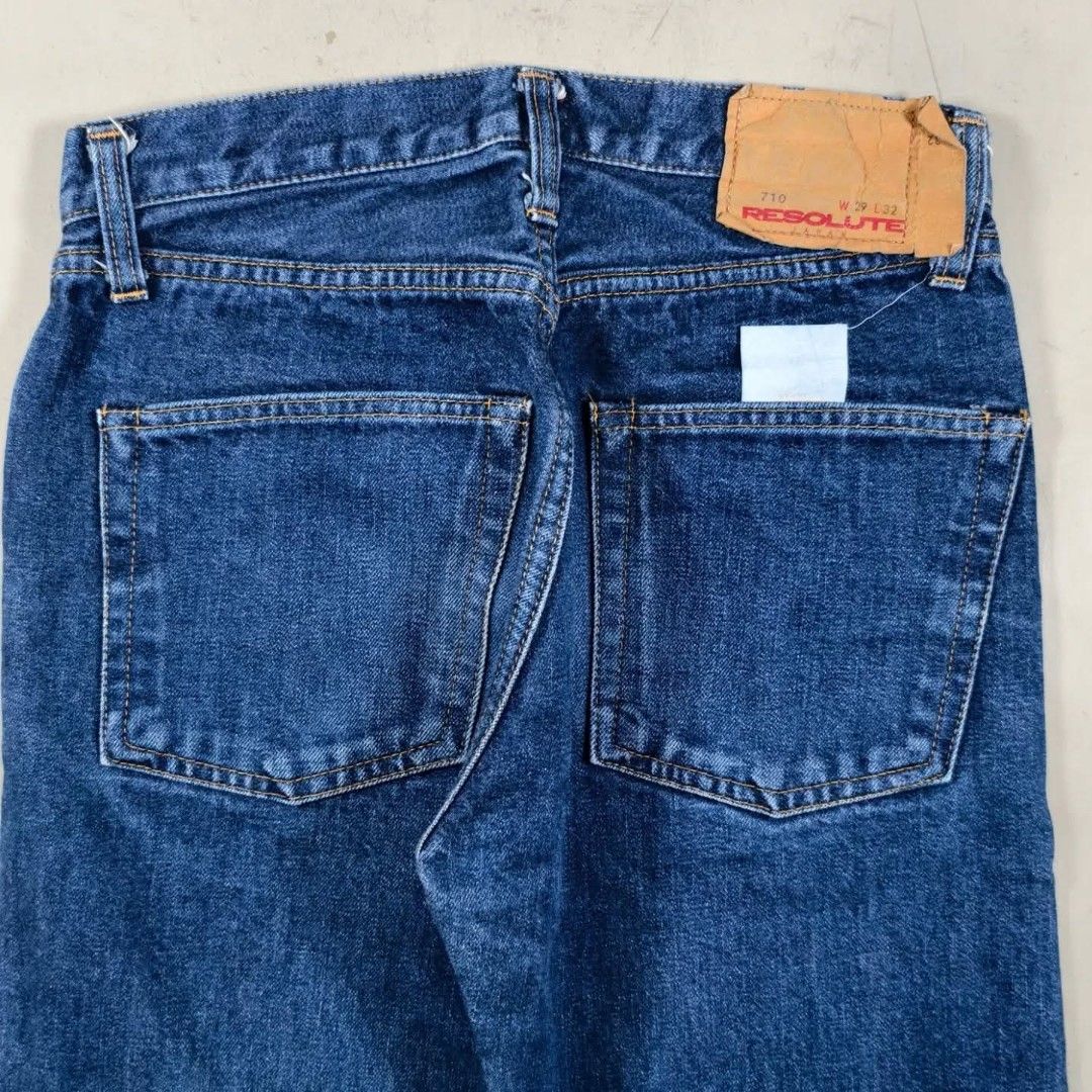 Resolute Japan Lot 710 Selvedge Jeans (Category: Jeans) located in Roxas City. Submitted by fadesandpatinas (Listing ID 1452052849, Image 3). Description: Resolute Japan Lot 710 Selvedge Jeans Tagged 29" Fits 28" Measurements : Waist - 14.2" Rise - 11" Thighs - 10.7" Inseam - 26" Length - 35.5" Hem - 7.2" Authentic Resolute Japan Lot 710 Selvedge Jeans, the brand's flagship model designed by legendary denim expert Yoshiyuki Hayashi. Inspired by t