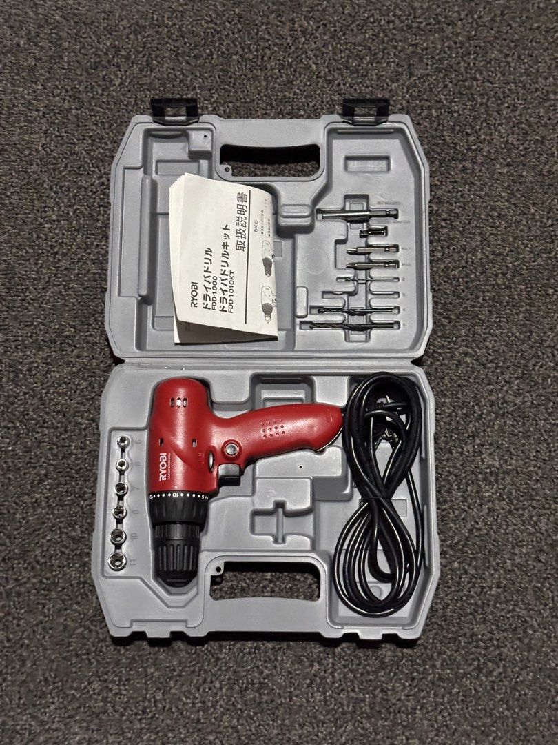 Ryobi Drill Tools 110v (Category: Construction Tools & Equipment) located in Bulacan. Submitted by thriftstarph (Listing ID 1452066679, Image 1). Description: PLEASE READ THE DESCRIPTION BELOW‼️ Ryobi Drilling Tools With Case No Issue NOTE: 100volts need transformer .