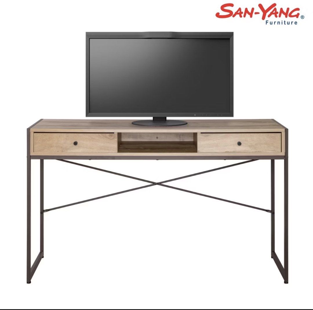 San-Yang Furniture Computer Table (Pre Owned (Category: Tables & Sets) located in Kabankalan. Submitted by dvncwill (Listing ID 1452088784, Image 1). Description: - Brand: San-Yang - Model: 405000 - Dimensions: 123cm (L) x 48cm (W) x 76cm (H) - Material: Particle Board & PVC - Features: Dual drawers, shelf compartment - Style: Modern - Ideal for: Workspace, home office.