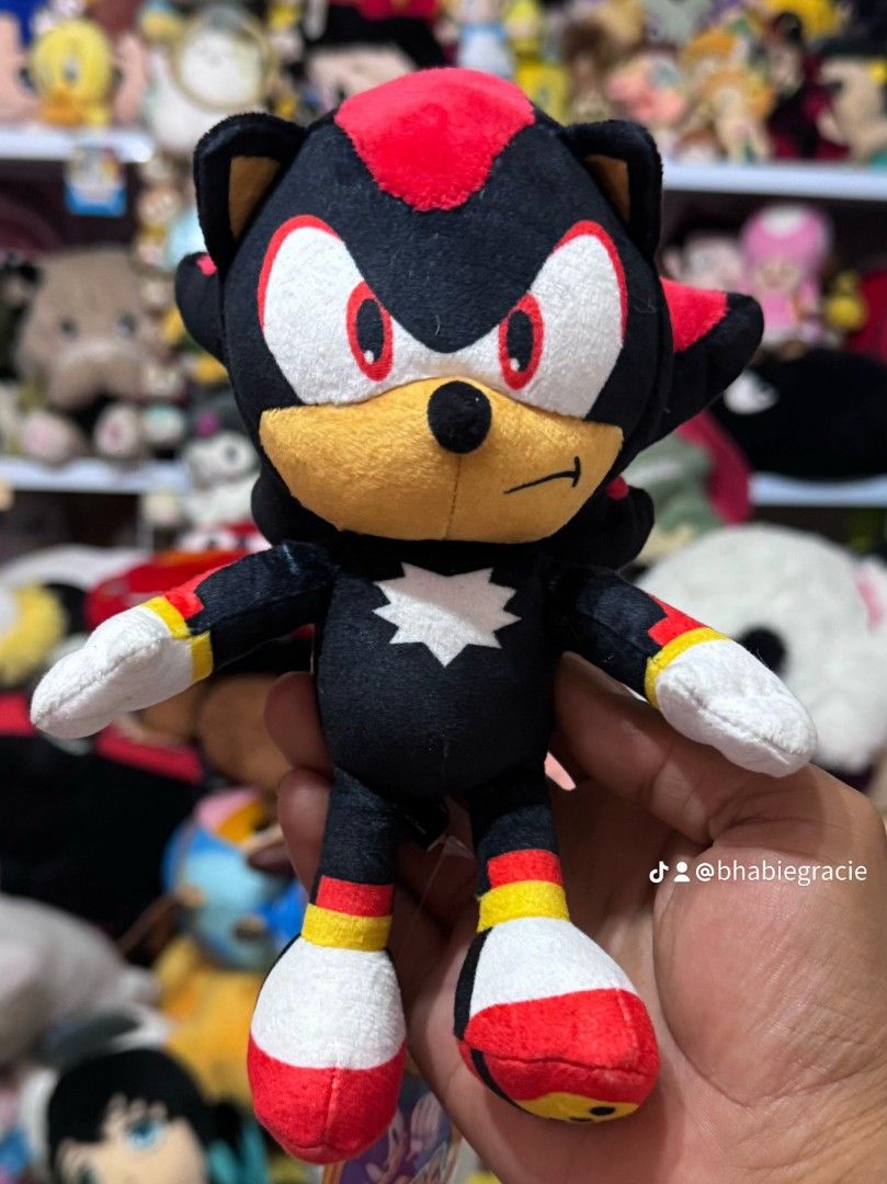 Shadow the Hedgehog Plush (Category: Plushies & Soft Toys) located in Antipolo. Submitted by bhabiegraciefashionlab (Listing ID 1452101922, Image 2). Description: Authentic Shadow the Hedgehog plush. Features detailed signature red-and-black quills. Perfect for Sonic video game fans and plush collectors..