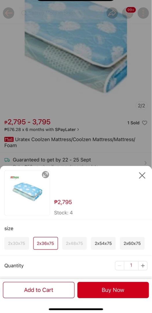 SM Home Cool-Zen Mat 2'x36"x75" Blue (Category: Bed Frames & Mattresses) located in Mandaluyong City. Submitted by jensi (Listing ID 1452096251, Image 2). Description: - Brand: SM Home Cool-Zen Mat - Size: 2' x 36" x 75" - Color: Amy Blue - Benefit: Keeps you cool and comfortable - Warranty: 5-year warranty from Uratex - like new - nagamit twice..