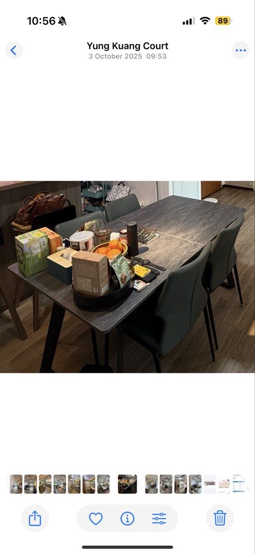 Solid dining table extendable with chairs (Category: Tables & Sets) located in Singapore. Submitted by mada18 (Listing ID 1451947042, Image 2). Description: Solid Dining table with 4 chairs Can extend up to 2.1m Price with delivery Price negotiable .