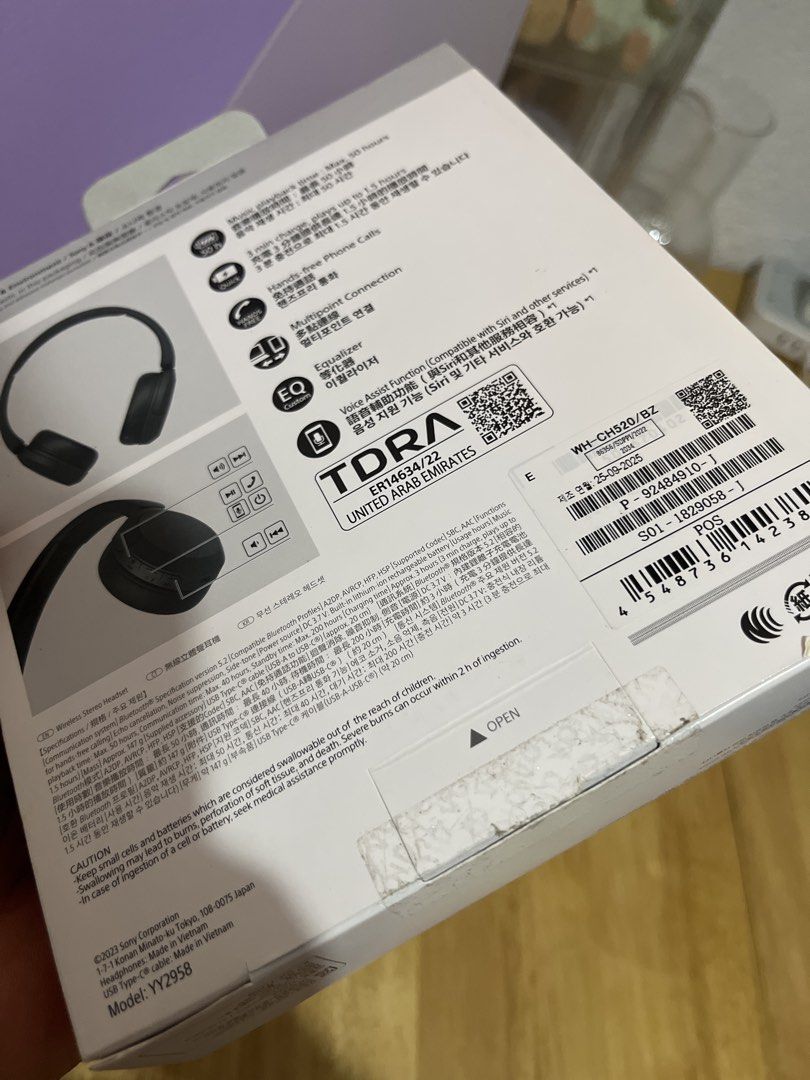 Sony WH-CH520 Wireless Headphones Black (Category: Headphones & Headsets) located in Manila. Submitted by tabby2020 (Listing ID 1452088600, Image 2). Description: TESTED ONLY - BRAND NEW GIFTED TO ME - Sony WH-CH520 wireless headphones in black - Up to 50 hours of battery life - Experience immersive 360 Reality Audio - Customize your sound with EQ settings - Seamlessly switch between two devices with multipoint connection - Built-in microphone fo
