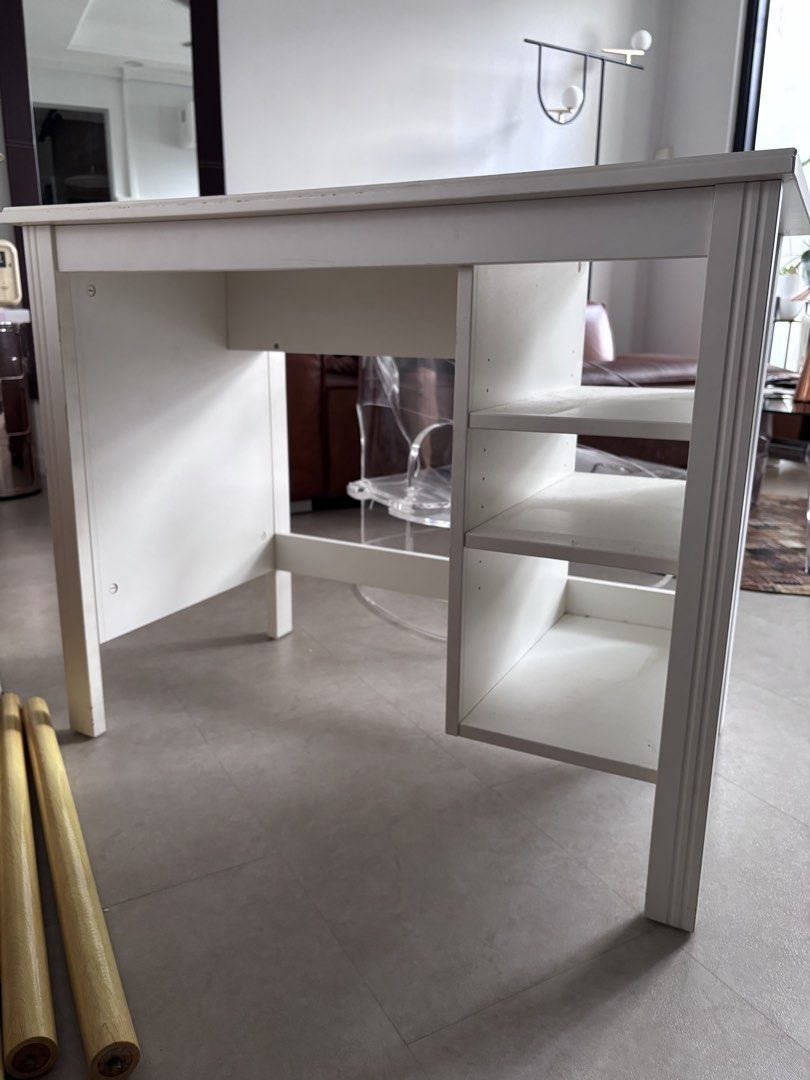 Study table (Category: Tables & Sets) located in Singapore. Submitted by rysfern (Listing ID 1452009292, Image 1). Description: Selling a sturdy and practical table, perfect for studying, working from home, or as a computer desk. Dimensions: Length: 90 cm Width: 52 cm Height: 76 cm Compact size – ideal for bedrooms, study corners, or small spaces. Stable and functional. Selling as it’s no longer needed..