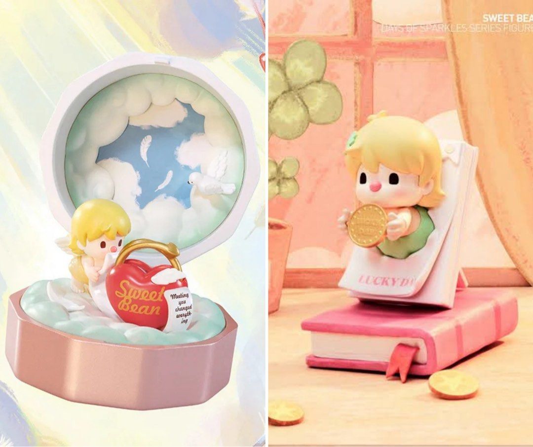 Sweet Bean - Locked-In & Lucky Day (Category: Toys & Games) located in Petaling Jaya. Submitted by soyesterday (Listing ID 1452039549, Image 1). Description: Sweet Bean Romantic Ring Box - RM55 Sweet Bean Days of Sparkles - RM50 Box opened from bottom, Sealed foil bag ✅.