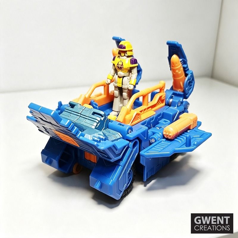 Takara Tomy Beast Saga Blue Cube Tank Transform - Cube to Battle Tank + Pilot Figure WYSIWYG (Category: Toys & Games) located in Masai. Submitted by gwentwong (Listing ID 1451970235, Image 1). Description: Takara Tomy Beast Saga - Mini Tank Vehicle Condition: USED LOOSE - WYSIWYG ✅ What You See Is What You Get - Exactly as 5 photos ✅ Photo 1-2: Cube closed mode - blue with yellow details - transforms ✅ Photo 3-5: Tank / missile launcher mode with