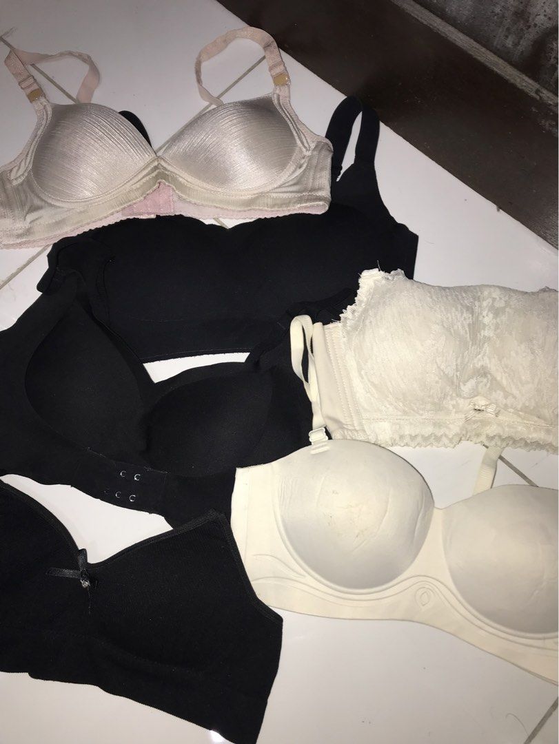 TAKE ALL bras (36a) (Category: Undergarments & Loungewear) located in Manila. Submitted by bbeeaa (Listing ID 1452071489, Image 1). Description: - 3 seamless + 3 others - thrifted (not yet washed).