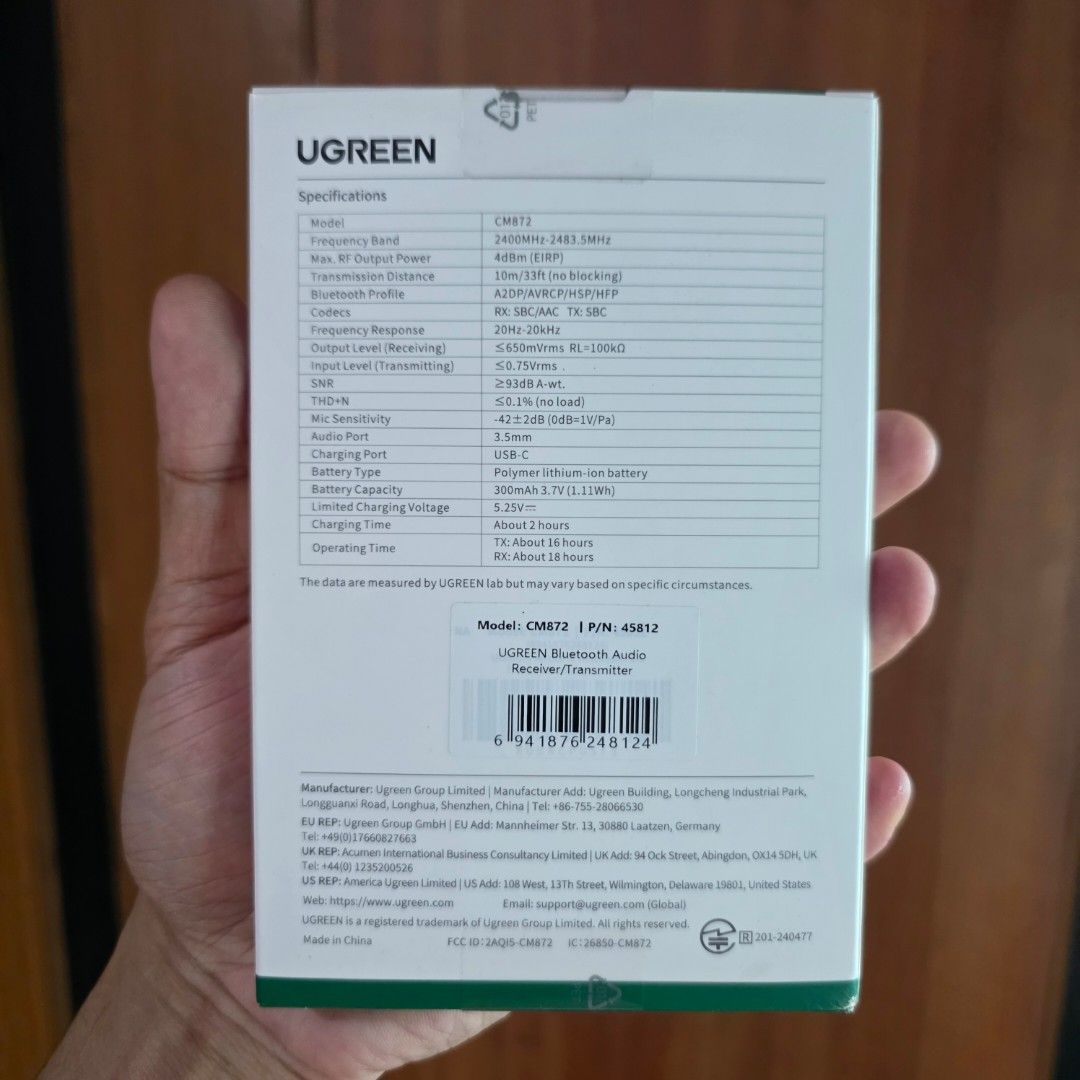 UGreen Bluetooth Receiver •Bluetooth 5.4 • Audio Transmitter for planes (Category: Portable Audio Accessories) located in Manila. Submitted by etc.06 (Listing ID 1452004086, Image 2). Description: UGreen Bluetooth Receiver •Bluetooth 5.4 • Audio Transmitter for planes.