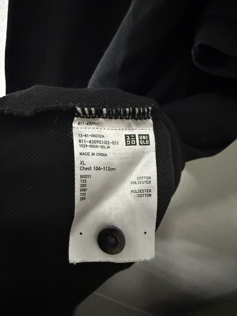 Uniqlo Black Polo Shirt (Category: Tshirts & Polo Shirts ) located in Makati City. Submitted by unicamariaaa (Listing ID 1452088531, Image 2). Description: Uniqlo Black Polo Shirt ➝ ₱300 / 3 for ₱750 ➝ XL on tag ➝ Fits L to XL ➝ Makati/BGC area ➝ Buyer will shoulder SF/DF .