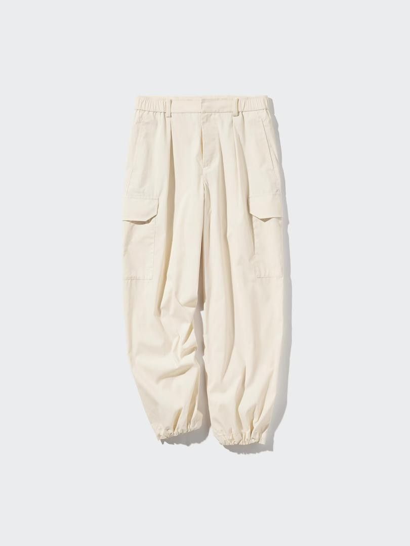 UNIQLO (L) WOMEN EASY CARGO PANT LIGHT CREAM (Category: Other Bottoms) located in Kuala Lumpur. Submitted by ssupgarments (Listing ID 1452083310, Image 1). Description: UNIQLO (L) EASY CARGO PARACHUTE PANT LIGHT CREAM SIZE L ON TAG W30-33 L37 MATERIAL PARACHUTE POLYESTER LIGH CUTTING BAGGY VERY COMFY RM30 EXCLUDE POS.