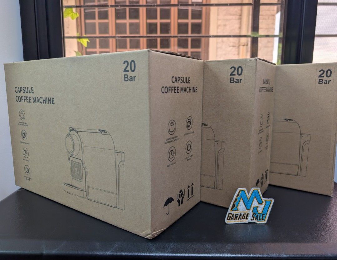 Universal Capsule Coffee Machine - 20 Bar Pressure, Espresso & Lungo (Category: Coffee Machines & Makers) located in Santa Maria. Submitted by mjgaragesale (Listing ID 1452032477, Image 2). Description: Universal Capsule Coffee Machine ◉ Brandnew complete ◉ Comes with orginal packaging and instruction manual ◉ Available in color Red, Grey, & Black ◉ Compatible with Nespresso® capsules, as well as N, FAB, and LB capsule types.✅ ◉ Makes Espresso & 