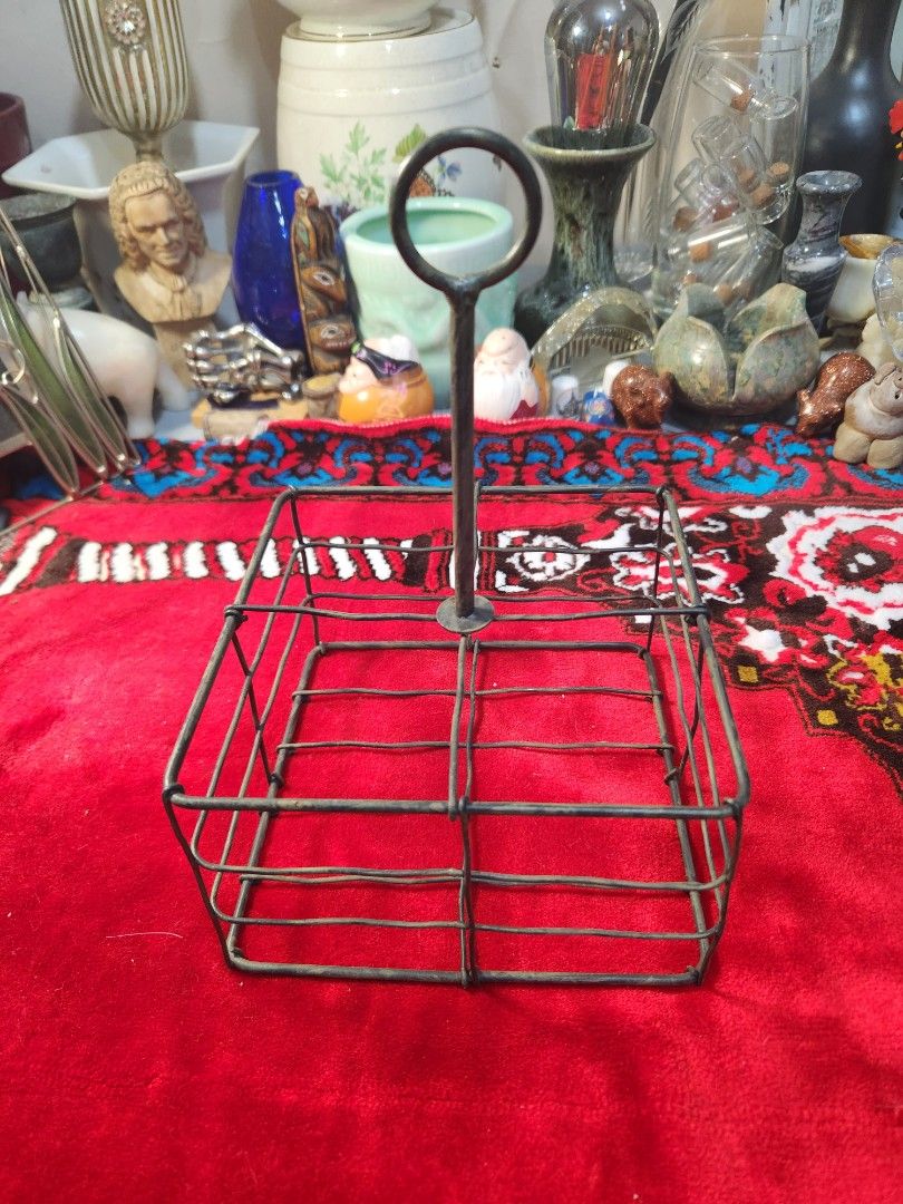 Vintage Industrial Wire Basket with Handle / Rustic Decor Organizer (Category: Storage Boxes & Baskets) located in Baguio. Submitted by tindahanbagtown2600 (Listing ID 1452071786, Image 2). Description: .