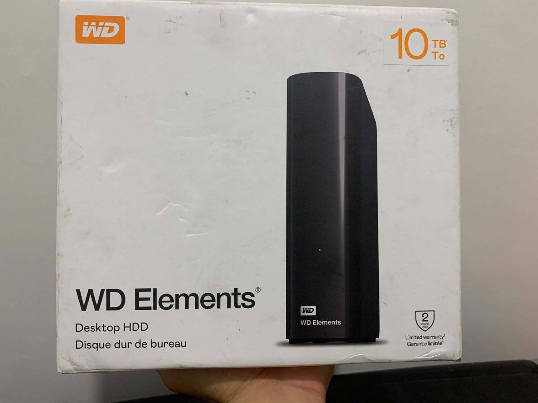 WD Elements Desktop HDD 10TB External Hard Drive (Category: Hard Disks & Thumbdrives) located in Cebu City. Submitted by creamominky (Listing ID 1451902769, Image 1). Description: BRAND NEW AND SEALED - 10TB WD Elements Desktop External Hard Drive - Plug-and-play for easy setup - High-capacity storage solution - Ideal for desktop use - Limited warranty included .
