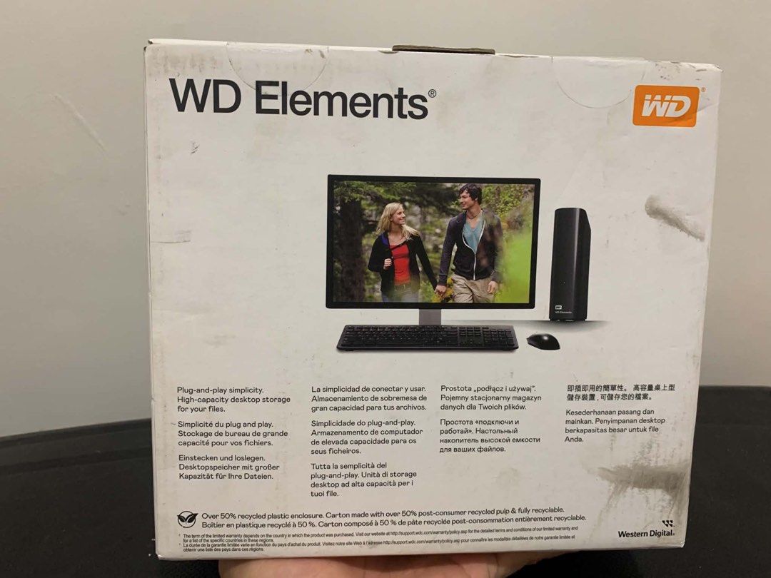WD Elements Desktop HDD 10TB External Hard Drive (Category: Hard Disks & Thumbdrives) located in Cebu City. Submitted by creamominky (Listing ID 1451902769, Image 2). Description: BRAND NEW AND SEALED - 10TB WD Elements Desktop External Hard Drive - Plug-and-play for easy setup - High-capacity storage solution - Ideal for desktop use - Limited warranty included .