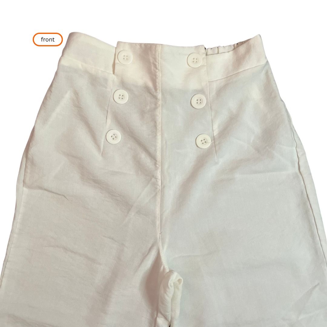White High Waisted Wide Leg Pants (Category: Other Bottoms) located in Santa Rosa. Submitted by annydeclutters (Listing ID 1451989433, Image 3). Description: Kind of see-through RFS: Decluttering.