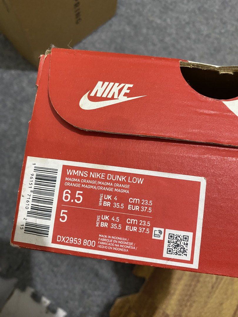 WMNS Nike Dunk Low Magma Orange/Magma Orange (Category: Sneakers) located in Pasay City. Submitted by shen220 (Listing ID 1452074285, Image 2). Description: - Authentic Nike Dunk Low sneakers - Striking Magma Orange colorway -kindly see the box for the size -Original .