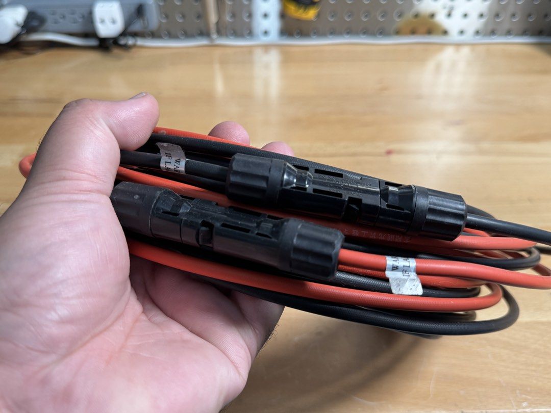 9M Solar Panel Extension Cable with MC4 Connectors (Category: Cables & Adaptors) located in Caloocan City. Submitted by aquinasramonrcb (Listing ID 1452133486, Image 2). Description: I have 2pcs. 1,500 each - Black and red solar extension cable - Equipped with MC4 connectors on both ends - Ready for immediate use in your solar setup - Ideal length for connecting solar panels or extending reach - Tested and confirmed to be working.
