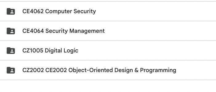 A+ NTU Computer Engineering Module Notes (Student Made) (Category: Assessment Books) located in Singapore. Submitted by goodstuffsg (Listing ID 1452133532, Image 3). Description: All the modules listed: $38.00 Per module: $8.00 Download link will be provided once payment is made. ALL YOU NEED to do well in school. What we have, we provide. CE0001 Engineers and Society CE1003 CZ1003 Introduction to Computational Thinking CE1006 CZ1006 Computer Org