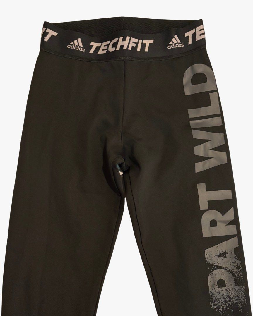 Adidas Techfit "Part Wild" Leggings (Category: Activewear) located in Taguig. Submitted by umiscart (Listing ID 1452136386, Image 1). Description: - Black Adidas Techfit leggings - Features "Part Wild" graphic on the side - Ideal for workouts or casual wear - Comfortable and stretchy material - Adidas logo on waistband and leg Never been used but no tags.