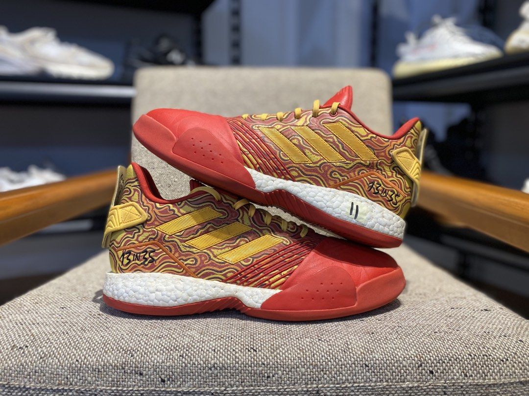 Adidas T-Mac Millennium - size 11mens (Category: Sneakers) located in Baguio. Submitted by emmjayysneakerhub (Listing ID 1452186991, Image 1). Description: - Adidas Harden Vol. 3 - Colorway: "13 in 35" (Red & Gold) - Unique wavy pattern design - Features Boost midsole for comfort and energy return - Size: US 11 - Perfect for basketball players and collectors.