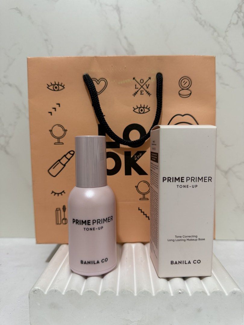 Banila Co Prime Primer Tone-Up Makeup Base (Category: Makeup) located in Manila. Submitted by shop.celestee (Listing ID 1452171315, Image 1). Description: Original price 1500, selling it for 799 BRAND NEW - NEVER USED RFS- Bought wrong primer tone up - Banila Co Prime Primer Tone-Up - Corrects skin tone and enhances makeup longevity - Vegan formula - Expiry Date: 2027.04.29 - Comes with original box.