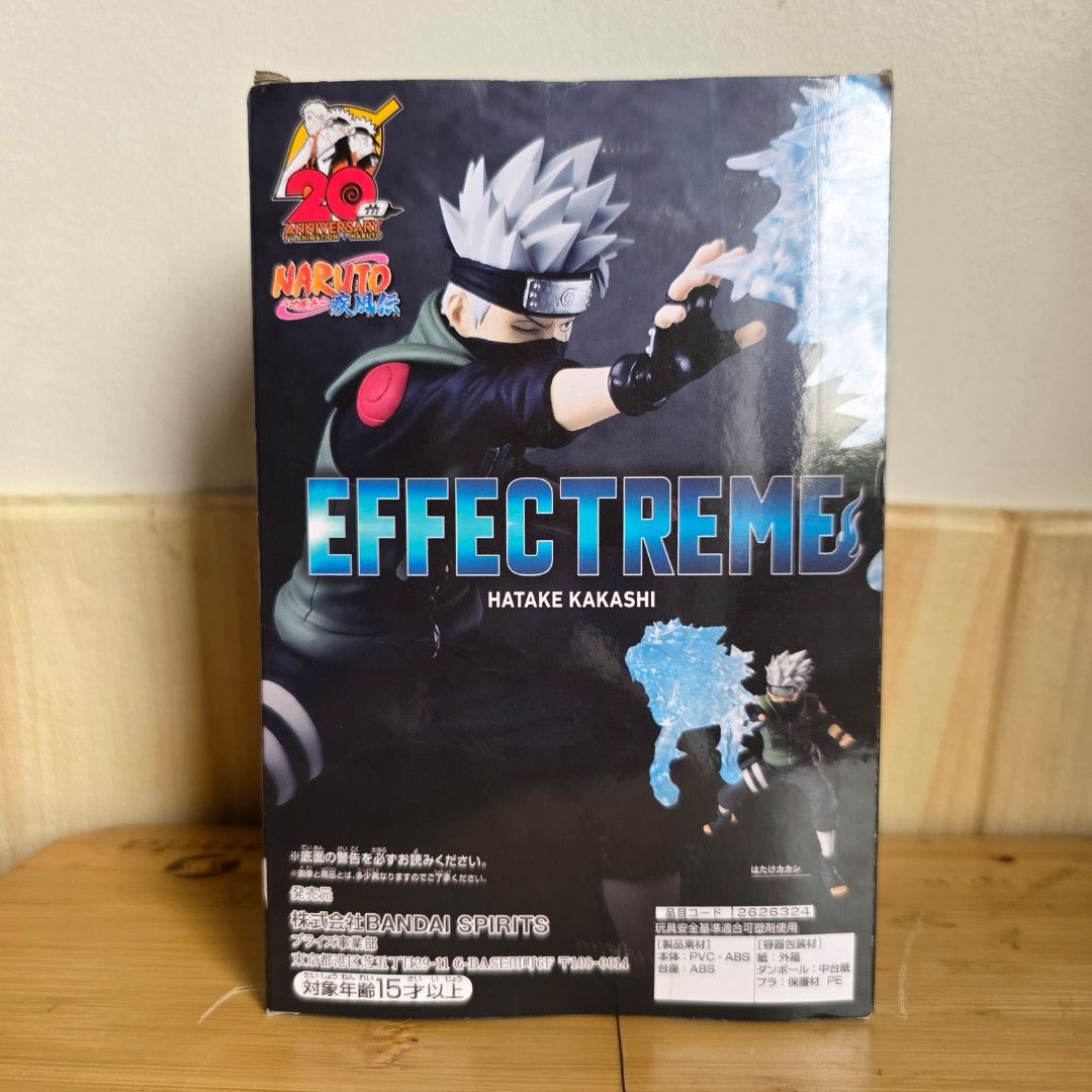 Banpresto Naruto Hatake Kakashi Effectreme Figure (Category: Figurines & Statues) located in Manila. Submitted by samabbyfinds (Listing ID 1452111560, Image 3). Description: - Banpresto Effectreme Hatake Kakashi Figure - Features iconic Chidori MISB.