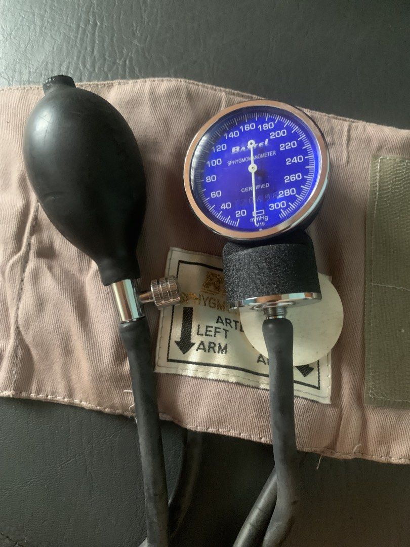 BAXTEL Double-Head Stethoscope and Sphygmomanometer (Category: Medical Supplies & Tools) located in Caloocan City. Submitted by diannecarl32964 (Listing ID 1452144974, Image 2). Description: - BAXTEL Double-Head Stethoscope - Raised stem for better acoustics - Soft, comfortable ear tips - Chill-free chestpiece rim - Includes ID name tag - BAXTEL Sphygmomanometer for blood pressure monitoring - Cuff designed for the left arm - Comes in original pa