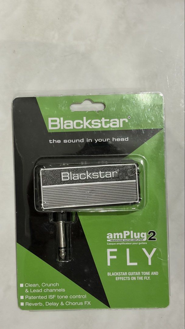 Blackstar amPlug 2 FLY Guitar Amplifier Headphone Amp (Category: Musical Instruments) located in Taguig. Submitted by c00lafu (Listing ID 1452229225, Image 1). Description: - Blackstar amPlug 2 FLY: Your portable guitar tone solution. - Channels: Clean, Crunch, and Lead for versatile sound. - ISF Tone Control: Patented feature for shaping your tone. - Built-in FX: Reverb, Delay, and Chorus effects included. - Designed by Blackstar Amplification. 
