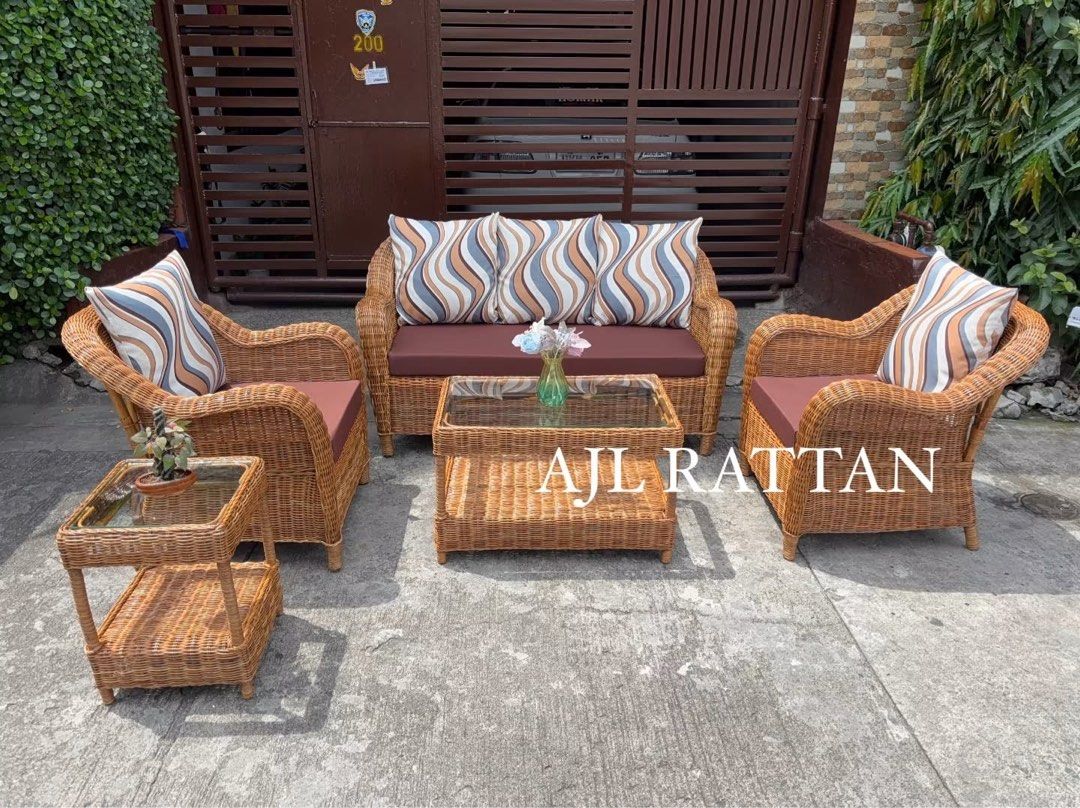 Boracay Native Rattan Sofa Set (Category: Sofas) located in Caloocan City. Submitted by declutter.cal (Listing ID 1452149069, Image 2). Description: ✔️ Onhand, Actual photo posted ✔️ Native Rattan, Uratex Cushions ✔️ Ready for pick up or delivery Location: South Caloocan 📞 0918 368 2824 ✅Cash on delivery (Selected items and area on Metro Manila ONLY) 📥 Chat with us for more inquiries 🪑.