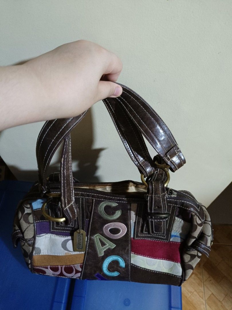 Brown Coach Patchwork Signature C Monogram Bag & Wallet. Visit Vioele lacs IG to see bag and wallet video (Category: Luxury Bags & Wallets) located in Dasmarinas. Submitted by readerray (Listing ID 1452107987, Image 2). Description: with matching wallet: Great quality sold as set only ( No Haggling,for sure buyers po) Can be shipped same day or next day once receive na payment Personal collection ni Nanay,ready to let go -may stain sa loob ,looks