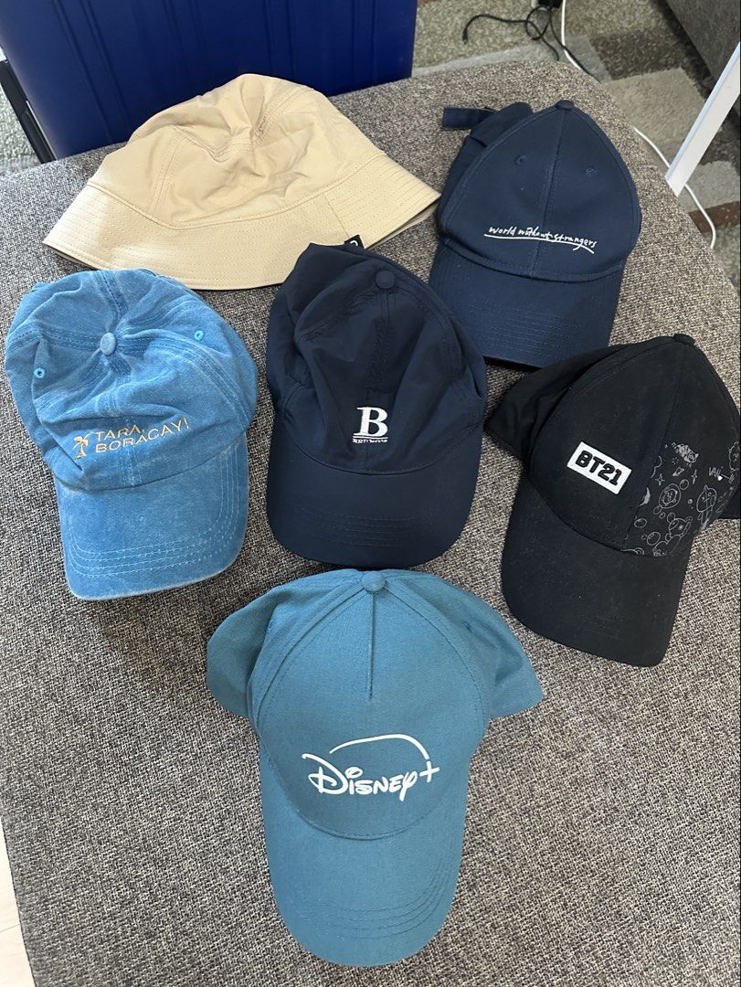 Bundle of 6 Caps and Bucket Hat (Category: Caps & Hats) located in Manila. Submitted by archivemanila (Listing ID 1452148971, Image 1). Description: - Bundle of 6 hats - preloved - Great variety for everyday wear .