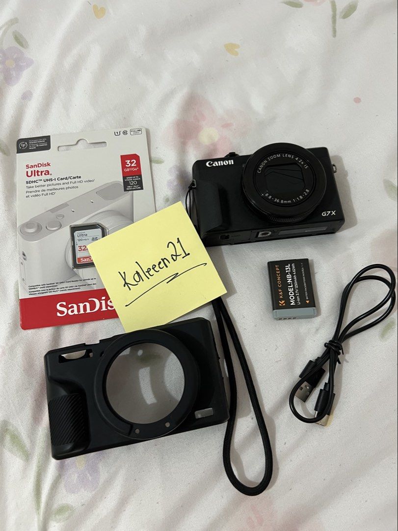 Canon G7X Mark III (Category: Cameras) located in Paranaque City. Submitted by kaleeen21 (Listing ID 1452210162, Image 2). Description: Canon G7X Mark III – ₱47k 📸 Trendy Camera • DSLR-like quality – perfect for vlogs, travel, and everyday shots Inclusions: * Canon G7X camera (unit) * 32gb SD Card (Brand New) * Battery * Type-C cable only * Silicone case * Wrist Strap * Tempered glass (already installed) ✨Condition * Minor lens fungus (does NOT 