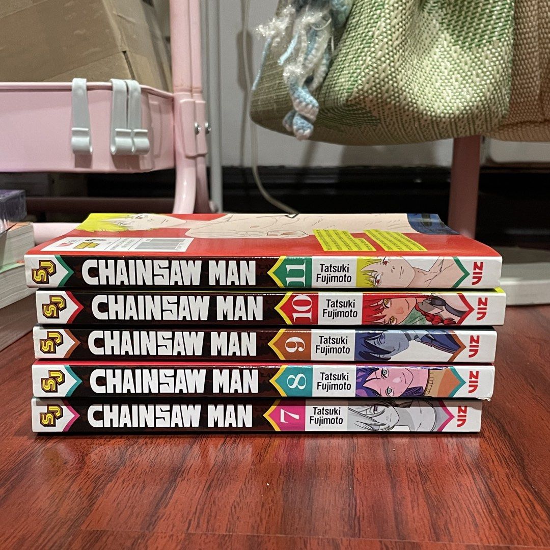 Chainsaw Man Manga Volumes 7-11 (Category: Comics & Manga) located in San Juan City. Submitted by sugartalking (Listing ID 1452263465, Image 2). Description: 📚 Set of Chainsaw Man Manga 📚 All read once 📚 Only selling as a full set RFS: Clearing shelf space 😊 💰 Mode of Payment: Gcash 🚚 ONLY shipping through same day delivery (Grab/Lalamove) 📍 Location: San Juan City, Metro Manila.