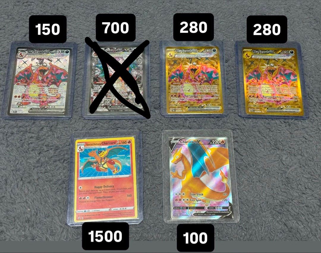 Charizard Pokemon Cards （分類：原色卡片）位於 Hong Kong。 由 anjewelry_2024 提交（商品編號 1452113893，圖片 1）。簡介： 放Charizard RAW 卡。