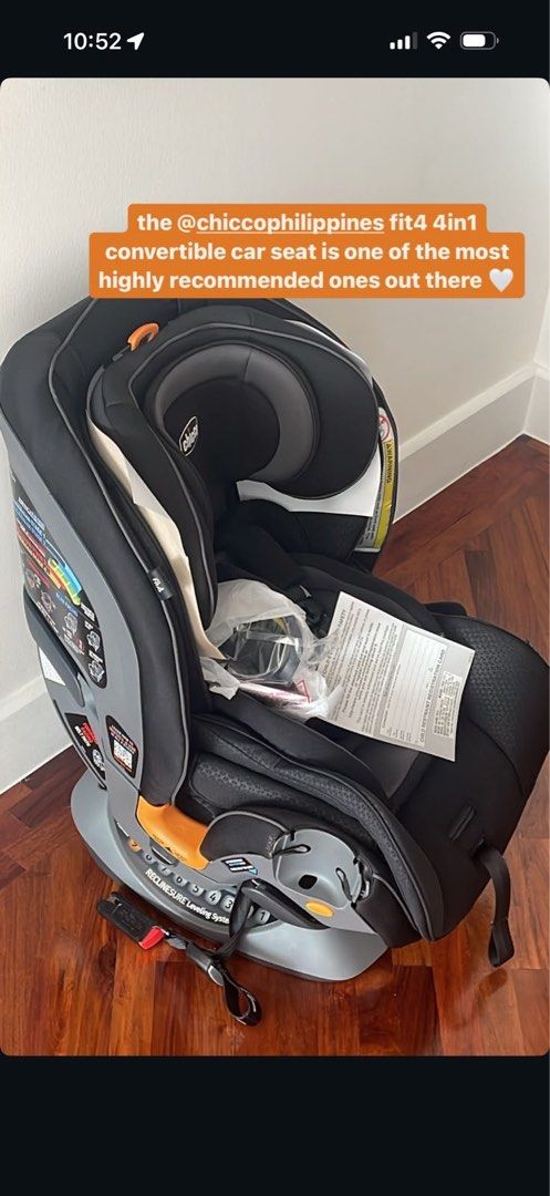 Chicco Fit4 Car Seat (Onyx) (Category: Car Seats) located in Manila. Submitted by andibunnny (Listing ID 1452127835, Image 1). Description: In pretty good condition ✨ Original price: 32,999 LFS: not gonna be using, baby is growing.