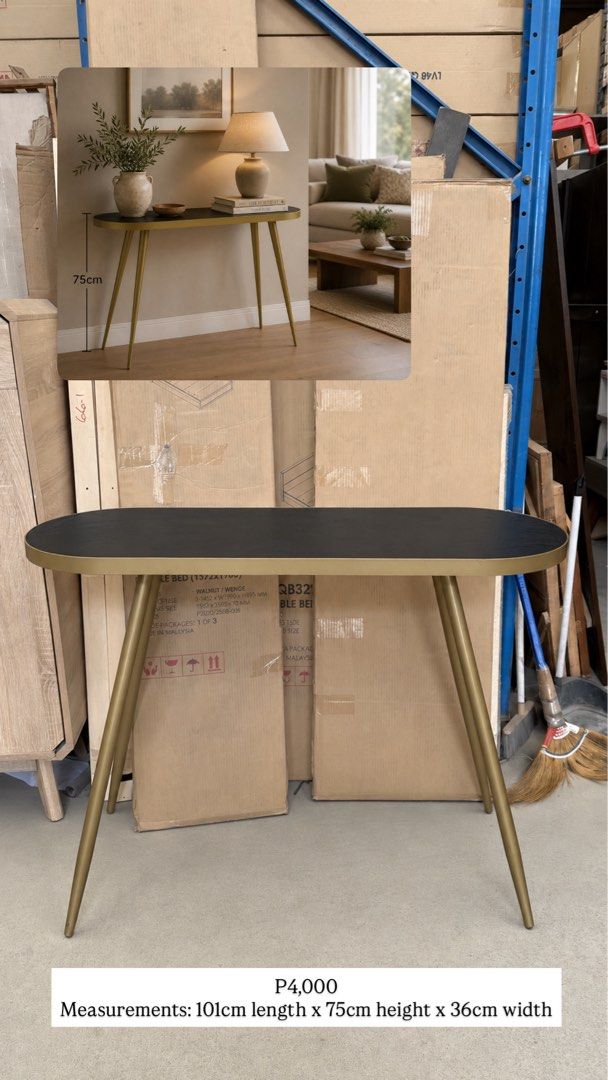 Console table (Category: Tables & Sets) located in Makati City. Submitted by curatedfindsbydei (Listing ID 1452270668, Image 2). Description: Mall Pull-Out Furniture for sale! First come, first served May have minor signs of use from showroom/display Sold as is, where is Buyer must provide manpower for pull-out/loading Pick-up location: Pasig MOP: BPI Bank Transfer.