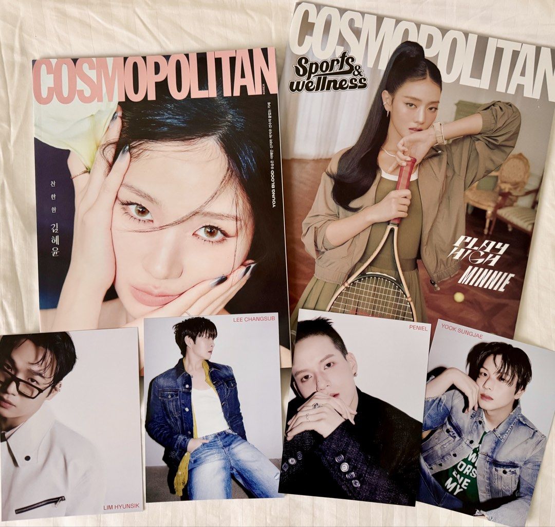 Cosmopolitan Korea Magazines April 2026 Kim Hyeyoon Minnie BTOB Photocards (Category: Magazines) located in Kuala Lumpur. Submitted by xnidax (Listing ID 1452212287, Image 1). Description: Selling two Cosmopolitan Korea magazines. One features Kim Hyeyoon & Minnie. Also includes four photocards featuring Lim Hyunsik, Peniel, Yook Sungjae, and Lee Changsub. Full set.