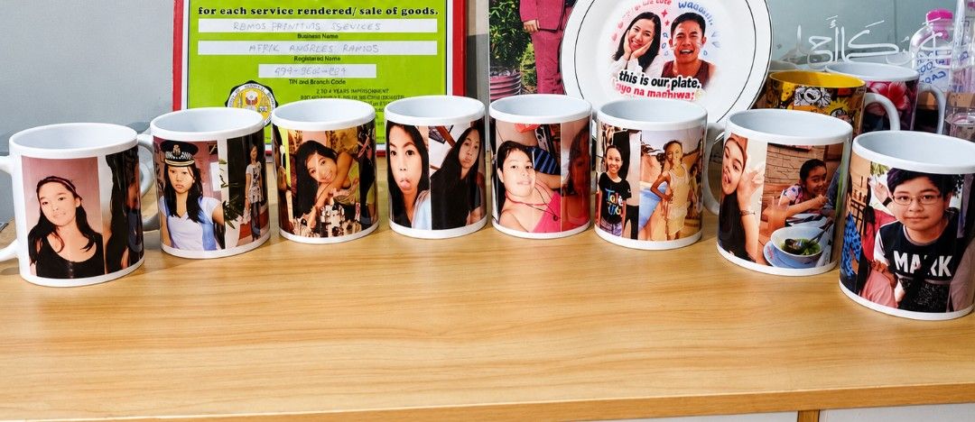 Custom Photo Mugs - Personalized Gifts (Category: Coffee & Tea Tableware) located in Quezon City. Submitted by kiriah (Listing ID 1452255775, Image 1). Description: - Custom photo collage mugs - Perfect for unique gifts or personal use - Showcase your favorite memories - Vibrant and high-quality prints - Ideal for coffee or tea lovers.