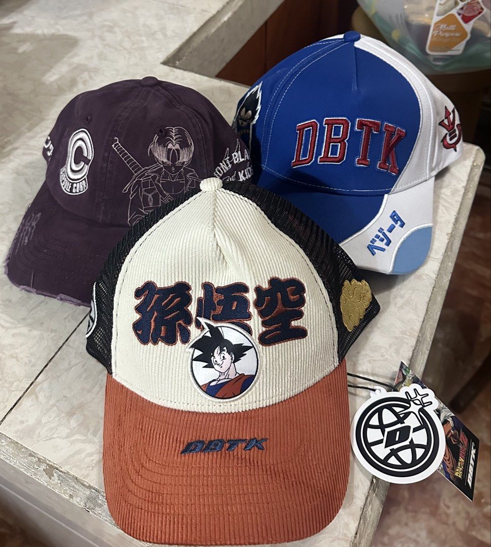 DBTK X DBZ CAP (Category: Caps & Hats) located in Bacoor. Submitted by sempenden (Listing ID 1450896660, Image 1). Description: Vegeta goku trunks Dragonball.