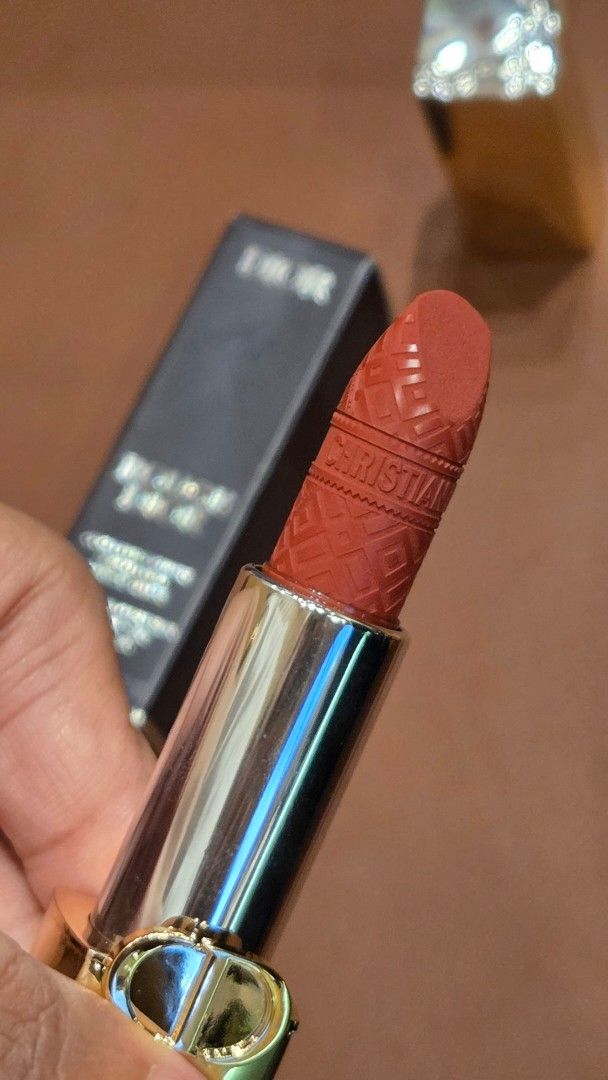 Dior Rouge Dior Couture Colour Lipstick (Category: Makeup) located in Quezon City. Submitted by belladiva (Listing ID 1452231696, Image 2). Description: - Authentic Dior Rouge Dior lipstick - Couture Colour Velvet formula - Long-wearing - Shade as shown in pictures - Dior logo embossed on lipstick bullet - Luxurious gold case - Includes original box still negotiable 💕 PAMIGAY DECLUTTERING SALE! PM YOUR TAWAD ✨️ payment first via Gcash / GoTyme /