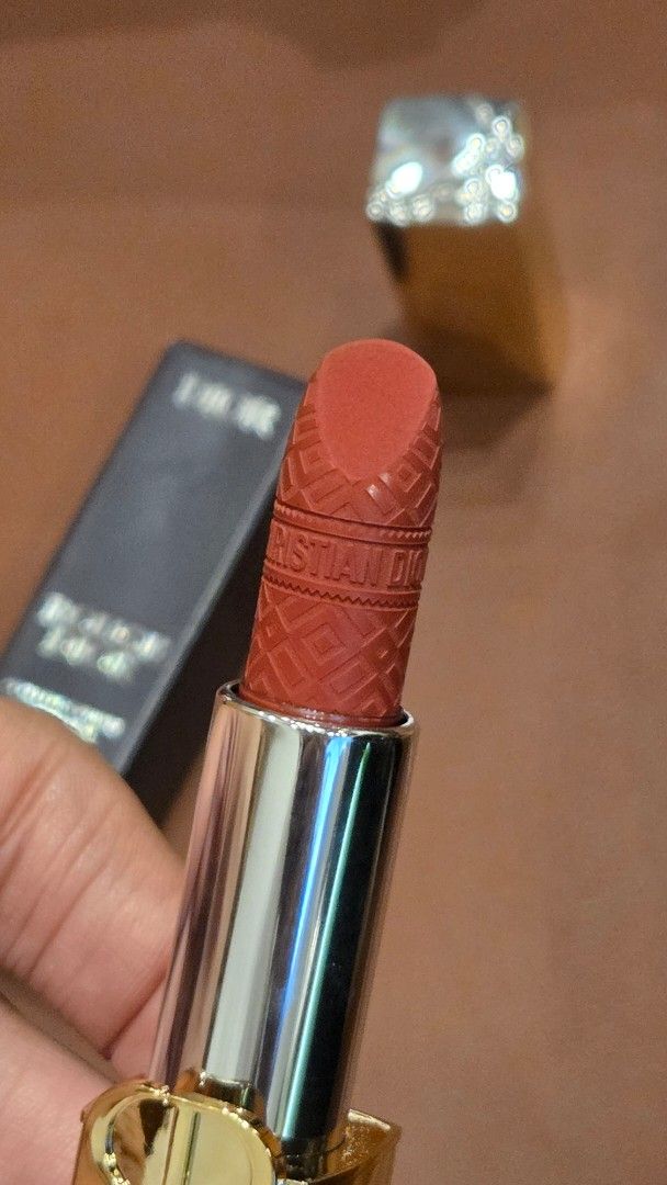 Dior Rouge Dior Couture Colour Lipstick (Category: Makeup) located in Quezon City. Submitted by belladiva (Listing ID 1452231696, Image 1). Description: - Authentic Dior Rouge Dior lipstick - Couture Colour Velvet formula - Long-wearing - Shade as shown in pictures - Dior logo embossed on lipstick bullet - Luxurious gold case - Includes original box still negotiable 💕 PAMIGAY DECLUTTERING SALE! PM YOUR TAWAD ✨️ payment first via Gcash / GoTyme /