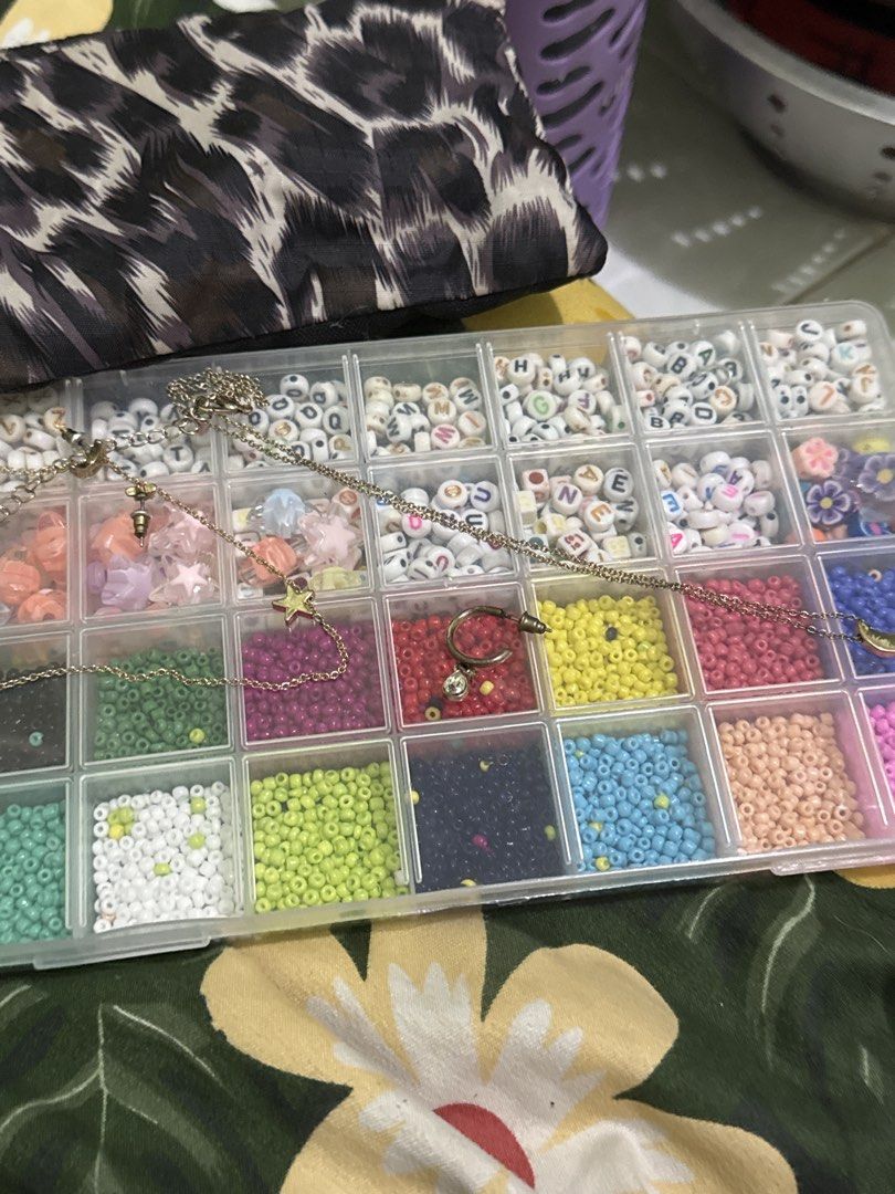 DIY Beading Kit with Alphabet Beads and Charms (Category: Craft Supplies & Tools) located in Meycauayan. Submitted by jamclos.et (Listing ID 1452211696, Image 1). Description: With 3 rolls of strings.