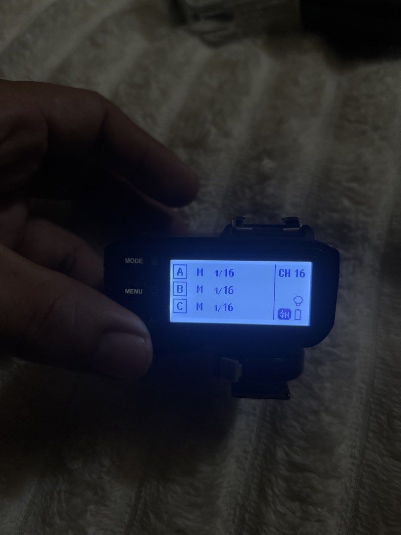 Godox X2T TTL Wireless Flash Trigger Transmitter (Category: Flashes) located in Manila. Submitted by mysticmountain-1762 (Listing ID 1452159203, Image 3). Description: - Godox X2T TTL Wireless Flash Trigger Transmitter - Compatible with Godox flashes - Control multiple groups (A, B, C, D, E) and channels - Clear LCD screen for easy settings adjustment - Hot shoe mount with locking ring for secure attachment - USB-C port for firmware updates.