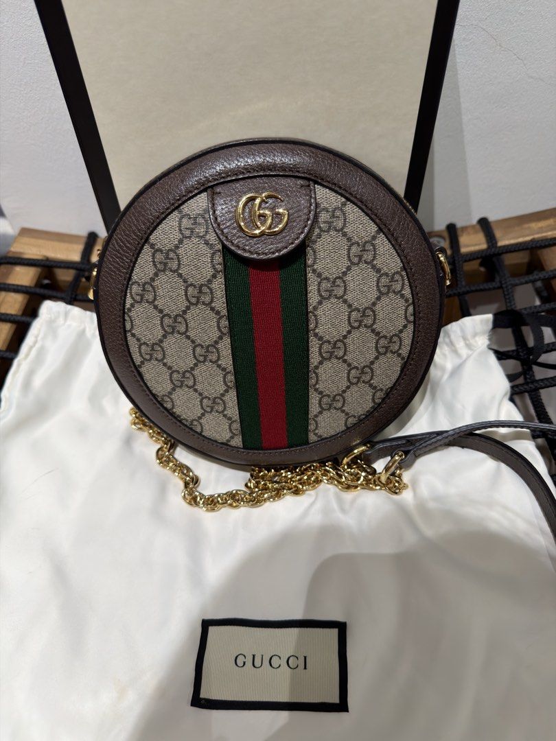 Gucci Ophidia GG Round Shoulder Bag (Category: Luxury Bags & Wallets) located in Quezon City. Submitted by yummybacon0120 (Listing ID 1452121690, Image 2). Description: - Authentic Gucci Ophidia GG Round Shoulder Bag - Classic GG Supreme canvas - Signature green and red Web stripe - Gold-toned hardware - Iconic Double G emblem - Comes with original dust bag - Versatile for everyday or special occasions.