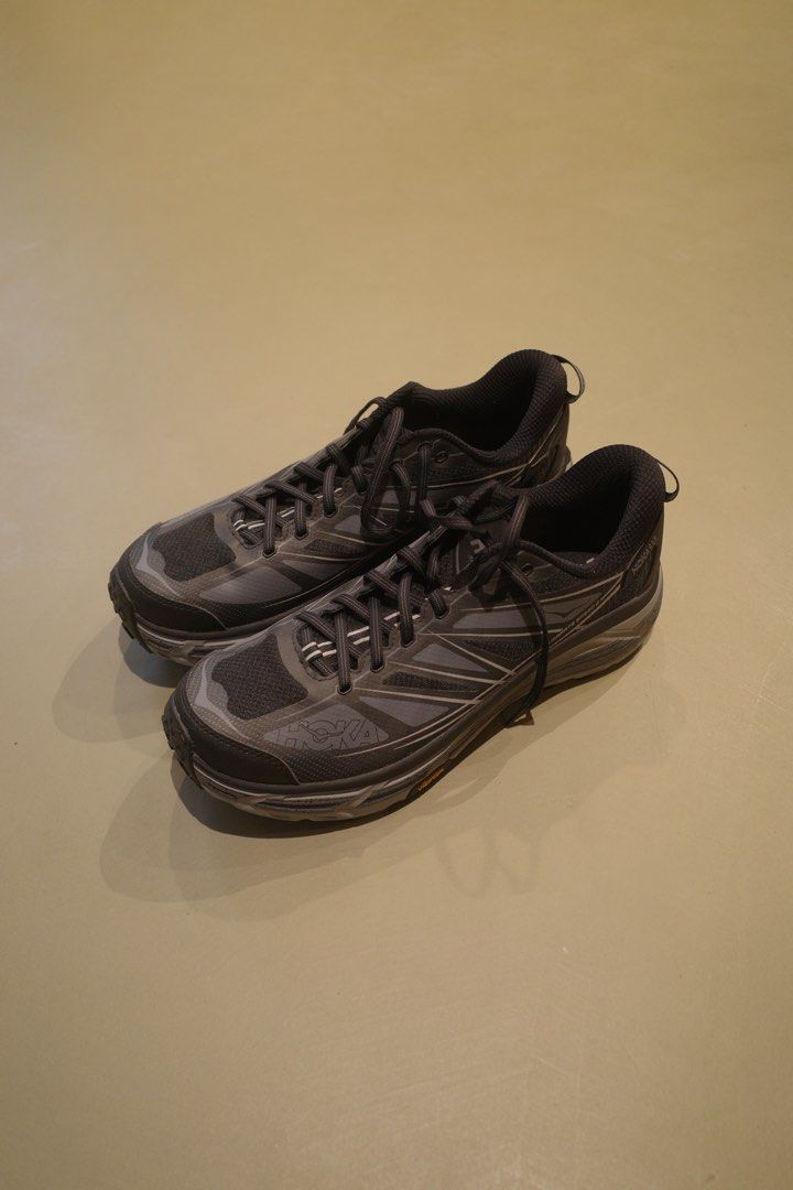 Hoka Mafate Speed 2 (Black) (Category: Sneakers) located in Pasig City. Submitted by rinse___repeat (Listing ID 1452196433, Image 1). Description: Hoka Mafate Speed 2 (Black) The Mafate Speed 2 was built to offer support and cushioning in technical terrain over any distance. This update features a deep Active Foot frame for support, and a tuned Meta-Rocker to facilitate smooth transitions through the gait cycle. The outsole utilizes deep flex gro
