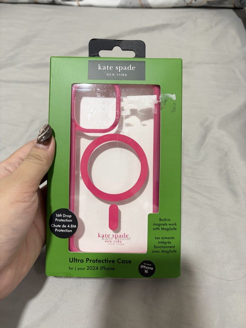 Iphone 16 Pink Kate Spade Case (Category: Cases & Sleeves) located in Pasig City. Submitted by mendd (Listing ID 1452141422, Image 1). Description: barely used, original price : 2690 rfs : phone upgrade.