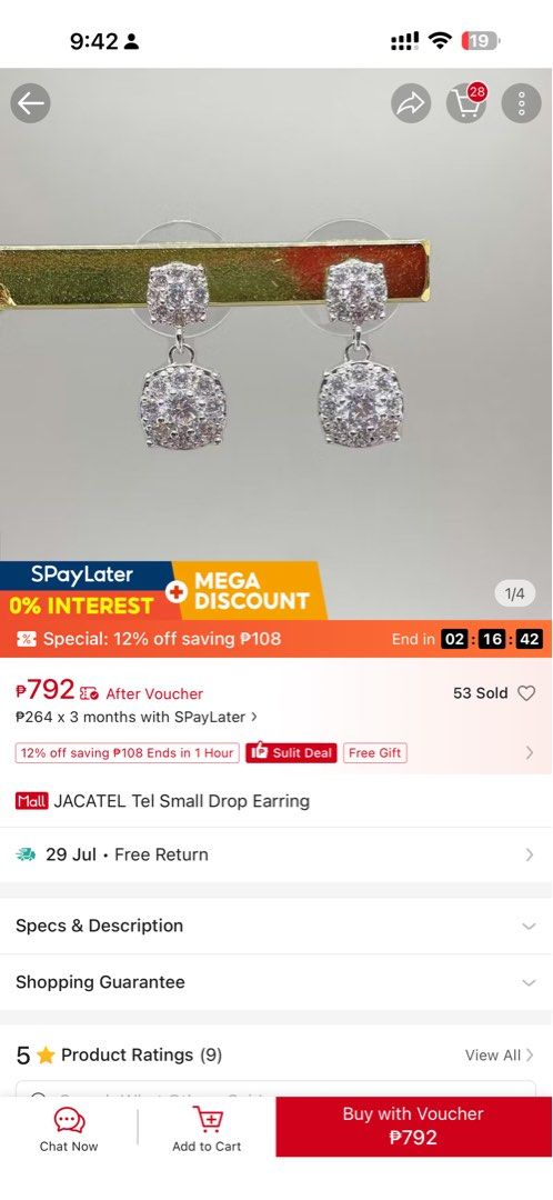 Jacatel Bangle Bracelet, Earrings, Headpiece, Necklace Set (Category: Bracelets) located in Mandaluyong City. Submitted by mkaba (Listing ID 1452262149, Image 2). Description: - Complete Jacatel jewelry set - Includes: Bangle bracelet, drop earrings, bridal headpiece, pendant necklace - Adorned with sparkling stones for extra shine - Perfect for weddings, parties, or elevating your daily style Can send actual photos - Excellent quality and exquis