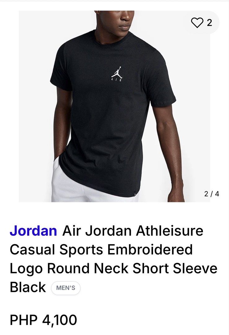 Jordan Air T-Shirt (Category: Tshirts & Polo Shirts ) located in Maribojoc. Submitted by nayer (Listing ID 1452189704, Image 2). Description: Air J0rd4n Athleisure Casual Sports Embroidered Logo Round Neck Short Sleeve Black Embroidered logo Excellent 9.8/10 color rate Large on tag AD: W20.5 * L27.